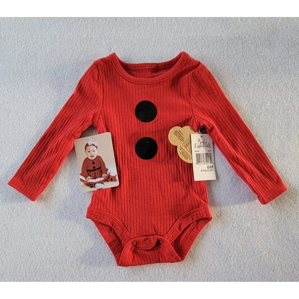 Baby Essentials Santa Tutu Size‎ 3(1)-6(1)-9(1)-18(3)-24(1) Months Red/Black